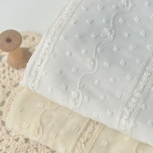 2-color Wave Jacquard Chiffon Fabric Sun Protection Clothing, Blouses, Shirts, Dresses, Clothes,Handmade Diy Fabric