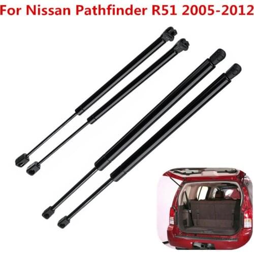 4pcs Car Rear Window Tailgate Boot Gas Struts Support Bar For Nissan Pathfinder R51 2005 2006 2007 2008 2009 2010 2011 2012