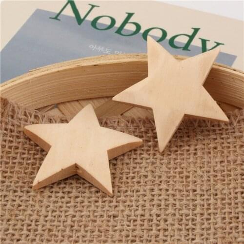 5pcs five-pointed star Wood Loose Beads Charms Unfinished Natural Wood Bead No Varnish No Lacquer and No Varnish 35mm WB29
