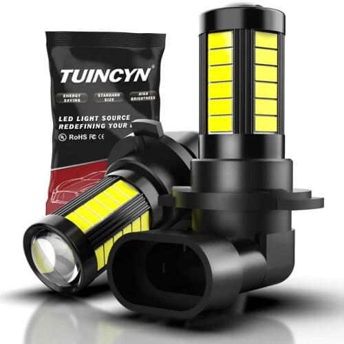 6500k White LED Fog Lights 12V Bulbs For The Car H8 H11 H10 9005 HB3 9006 HB4 Auto Running Lamp DRL for vw passat b6 b5 b8 b7 cc