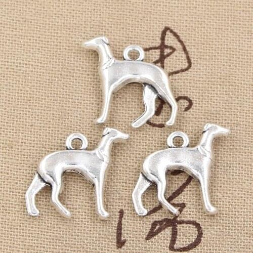 8pcs Charms Dog Grayhoud 20x20mm Antique Making Pendant fit,Vintage Tibetan Bronze Silver color,DIY Handmade Jewelry