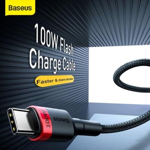 Baseus 100W Type-C USB cable Quick Charge for Laptops for Mobile Phone Wire USB Cable Data Transmission fast Charging Cable cord