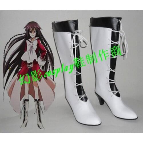 Pandora Hearts Alice Halloween White Long Cosplay Shoes Boots With Heels H016
