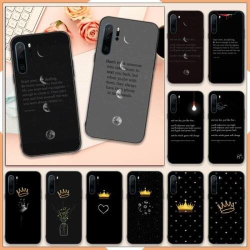 Moon crown starry sky Phone Case For Huawei P40 P20 P30 lite Pro P Smart 2019 Mate 40 20 10 Lite Pro Nova 5t