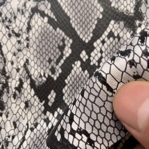 Colored PU Copy Snake skin Garment Synthetic Leather Material