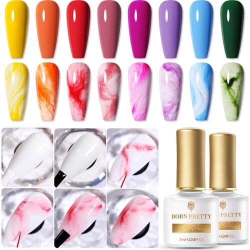 BORN PRETTY Blossoming Gel Nail Polish 7ml Clear Watercolor Transparent Nail Art Design Soak Off UV LED All For Manicure Gel