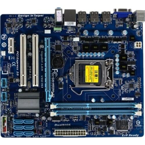 GIGABYTE GA-H55M-S2 Desktop Motherboard H55 Socket LGA 1156 i3 i5 i7 DDR3 8G Micro-ATX Original Used Mainboard H55M-S2