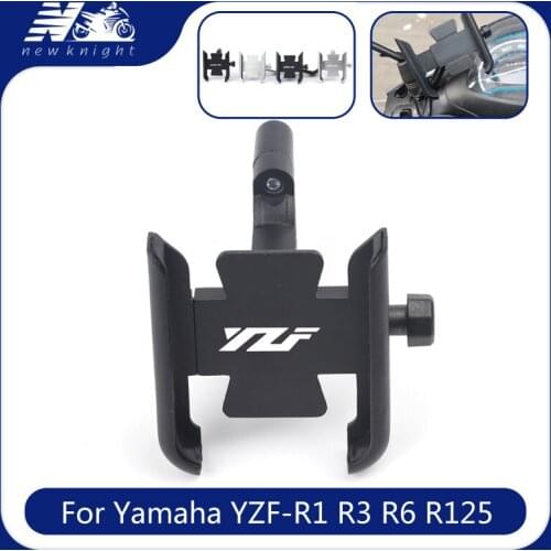 For Yamaha YZF-R1 R3 R6 YZF R125 Motorcycle CNC Aluminum Mobile Phone Holder GPS Navigator Mirror Handlebar Bracket Accessories