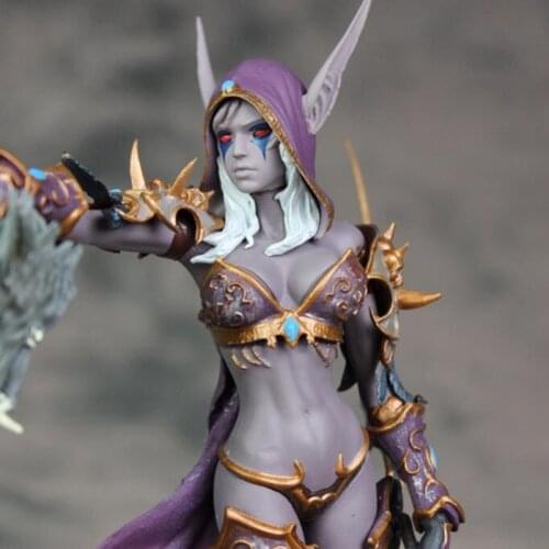 Games of WOW Toys 23CM Sylvanas Windrunner Archery Queen PVC Anime Action Figure Model With Base For Kids Birthday Gift Display