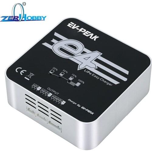 EV-Peak E4 50W 4A AC Input voltage 100V-240V Fast Balance Charger for 2S-4S LiPo Battery For