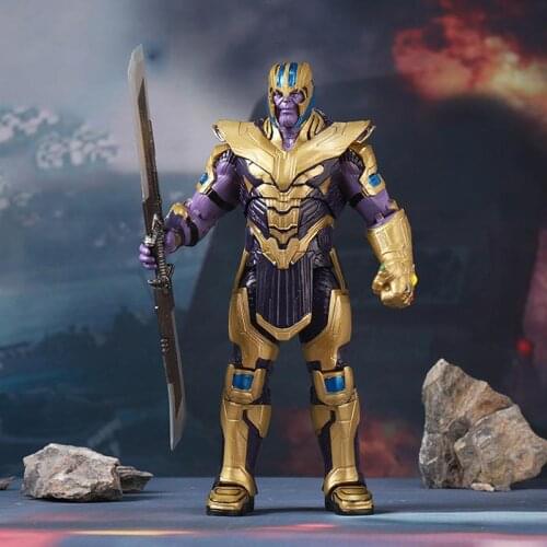 Marvel Anime Avenger 20cm With Knives Combat Hero Action Figure Katana Thanos Doll Deco Collection Statue Gk Shf Model Toy Gift