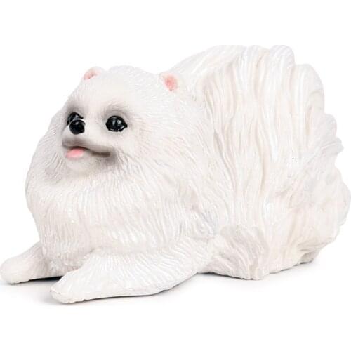 Pet Dogs Model Cute Pomeranian Dog Animal Action Figure Solid PVC Dog Home Decoration Figurines Kids Toy