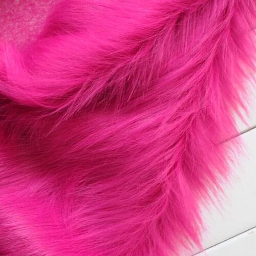 Fuchsia Shaggy Faux Fur Fabric (long Pile fur) Displaying Background Fur Caot 36"x60" Sold By The Yard Free Shipping
