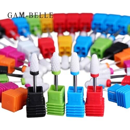 GAM-BELLE Milling Cutter For Manicure Ceramic Mill Manicure Machine Set Cutter For Pedicure Electric Nail Files Nail Drill Bit
