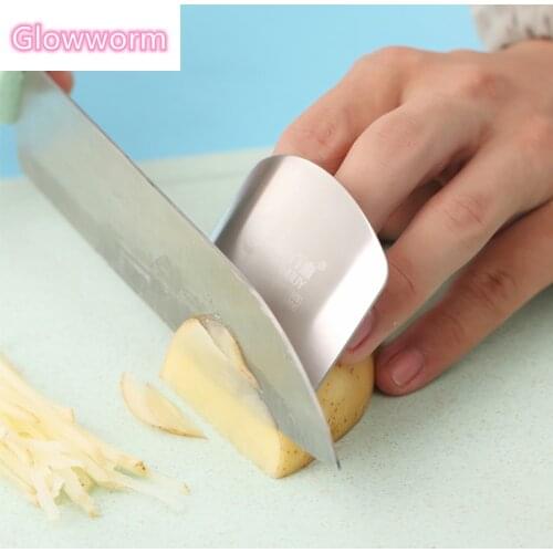 Glowworm Creative 304 Stainless Steel Finger Protector Kitchen Hand Finger Guard Knife Cutting Finger Protection Kitchen Gadgets