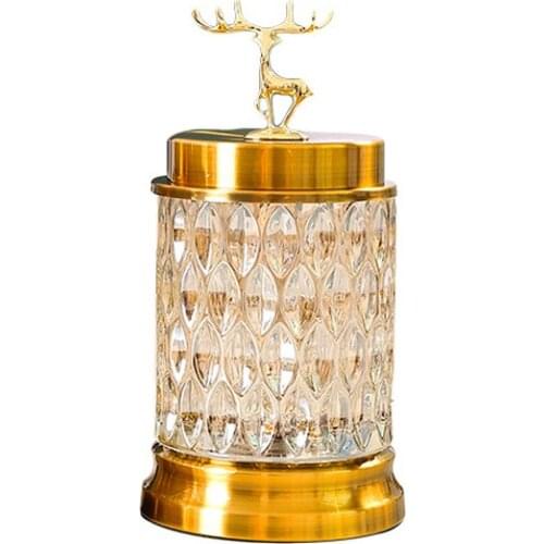 European-style Crystal Glass Candy Jar Creative Sugar Bowl Living Room Wedding Decor Deer Crafts Snack Tea Storage OrnamentLA561