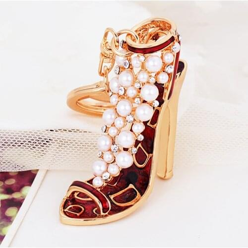 Creative Pendant Rose Gold Cute Bag Charm High Heels Keychain Ladies And Girls Gifts Backpack Hanging Ornament Home Decor