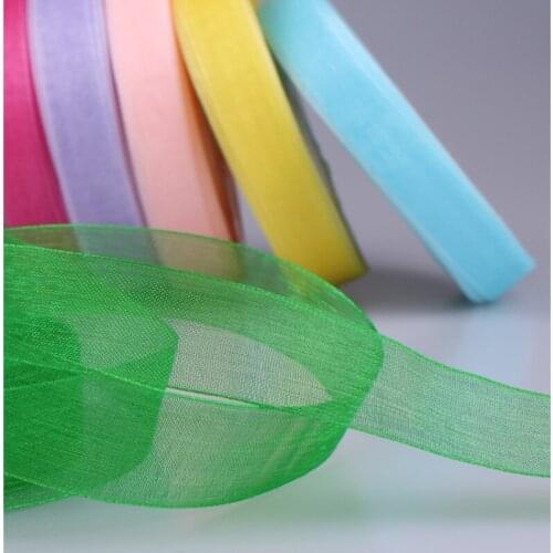 45Meters/roll Organza Ribbon Width 12mm Chiffon Ribbon DIY Handicraft Accessories Tape for Wedding Supplies Cake Gift Decoration