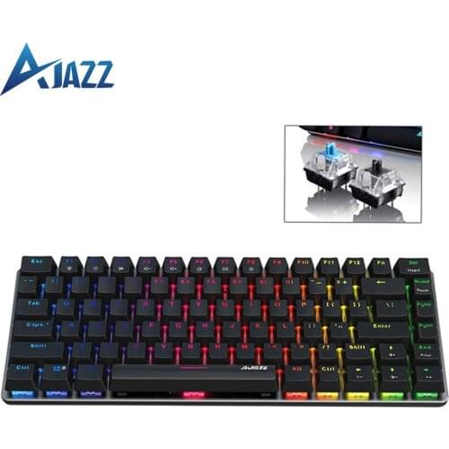 Ajazz AK33 Mechanical Keyboard Blue Switch 82 Keys Anti-ghosting USB Wired Gaming Keyboard Ergonomic Gamer PC Games LED Backlit