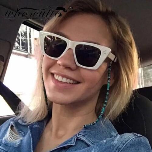 Fashion Blue Gradient Cat Eye Sunglasses Women 2021 Brand Design Colorful Shades Eyewear Leopard Square Men Sun Glasses Oculos