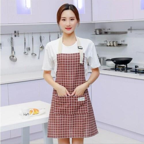 New Hot Fashion Lady Women Men Adjustable Cotton Linen High-grade Kitchen Apron For Cooking Baking Restaurant