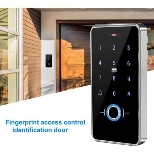 1 Set Door Access Kit IP68 180kg Magnetic Lock with 10Keyfobs 12V Safe Fingerprint Identification Access Control System for Home