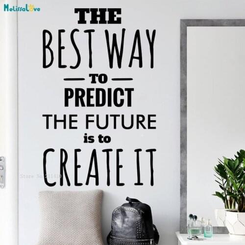 Predict The Future Text Wall Sticker Simple Word Art Design Encourage Decals Office Decor Removable Decals YT3189