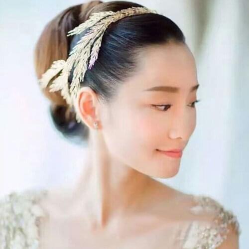 2021 new retro headdress baroque crown gold foil headdress hair ornament wedding headdress bridal headdress baroque crown