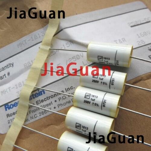 10PCS NEW VISHAY ERO MKT1813 1UF 250V 10X18MM axial Suppression film capacitor 105/250V 5% HiFi audio MKT 1813 105