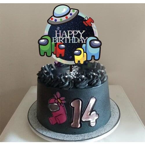 New Happy Birthday Acrylic Color Printing Cake Toppers Colorful Letters Cake Toppers for Kids Birthday Party Cupake Decorations