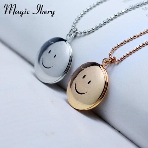 Magic Ikery Fine Smile Style Necklace Women Men Can Opened Round Necklace Fashion Jewelry For Lucky Gifts A50