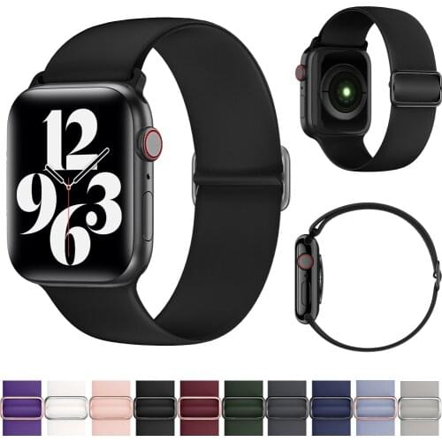 Solo Loop strap For Apple Watch Band 40mm 44mm 38mm 42mm adjustable elastic band Bracelet For iWatch 3 4 5 6 SE watch strap