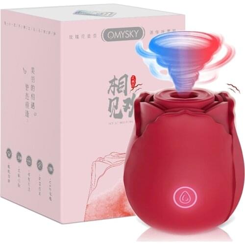 Rose Shape Clit Sucker Vibrator Nipple Vagina Sucking Oral Licking Clitoris Stimulator Etotic Sex Toys for Women Masturbator