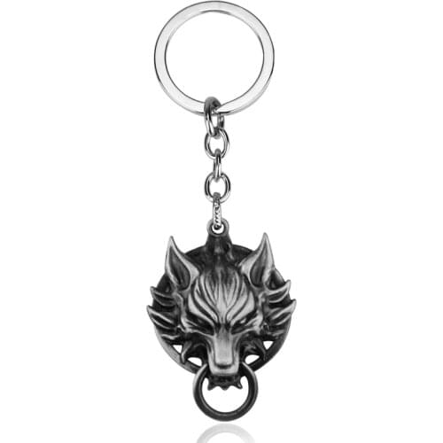 Game Series Cool Final Fantasy Final Fantasy VII Cloud Wolf Head Logo Metal Exquisite Keychain