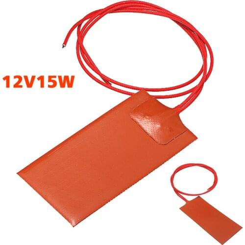 12V 15W Silicone Heater Pad Heating Constant Temperature Panel Plate Heating Mat Warming Accessories 50x100mm