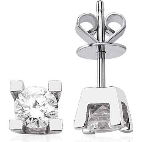 Symbol Gold 0.30 Carat Diamond Solitaire Earring Piece Jewelry Rope Chain Charm Earring Jacket Bead Figure For Women