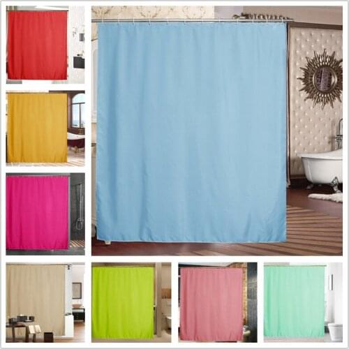 Solid Color Shower Curtains for Bathroom Waterproof 8 Colors Polyester Fabric Grommet Wholesale 90g Hotel Quality Curtain Hot