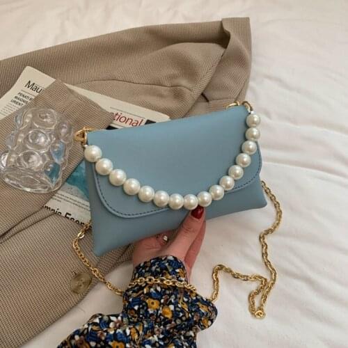 Shoulder Bag Female Crossbody Bag Designer Handbag Purse Women Bag Fashion Chain Beaded Mini 2021 Trend New PU Leather All-match