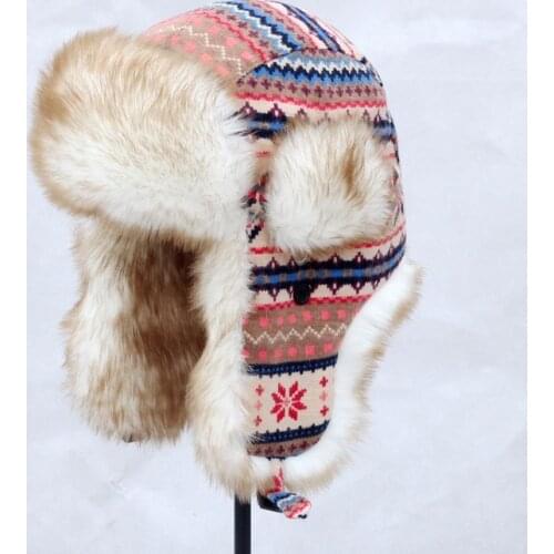 Super warm! Autumn and winter womens National trend lei feng cap skiing motorcycle thermal flying ear protect hat ear