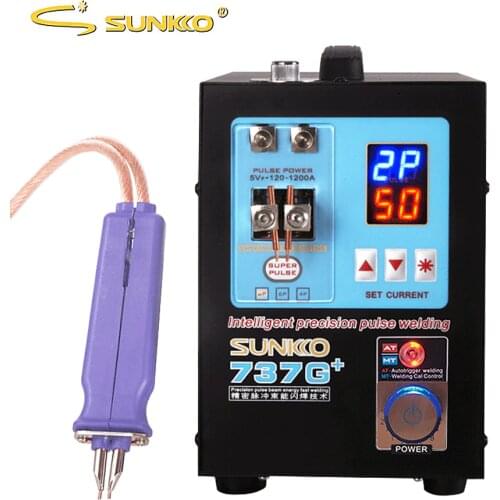 SUNKKO 737G+ Spot Welder For 18650 Battery Welding 4.3KW Power Automatic Pulse Spot Welding Machine With Hand-held Soldering Pen