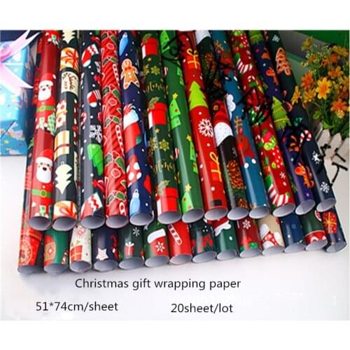 51*74cm 2021 Christmas Wrapping Paper Florist Supplies Gift Wrap Artware Packaing Paper DIY Origami Paper Crafts