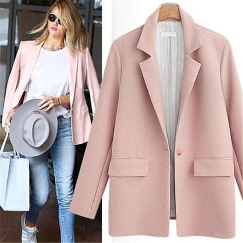 Pink Blazer Women British Style Small Suit Casual Long-sleeved Blazer Feminino Veste Femme Chaqueta Mujer Dames Blazers Jasje