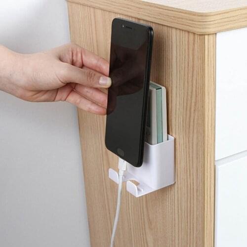 1pcs Wall Mounted Organizer Storage Box Remote Control Air Conditioner Storage Case Mobile Phone Plug Holder Stand Container