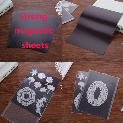 10pcs 0.5mm Strong Magnetic Sheets & Plastic Transparent Folder Bags For Storage Cutting Dies Stamps Organizer Holders 7x9.4ich