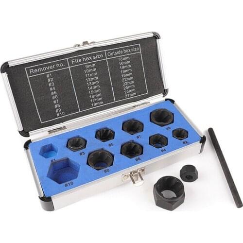 11Pcs Nut Removal Tool Damaged Lug Nut Lock Remover Twist Socket Set Car Wheel Nut Socket Screw Extractor Tool Automotive Tools