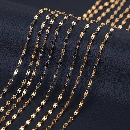 2m/lot New Stainless Steel Flat Oval Lip-shape Water-wave Infinite Symbol Chain for Pendant Necklace DIY Jewelry Making Findings