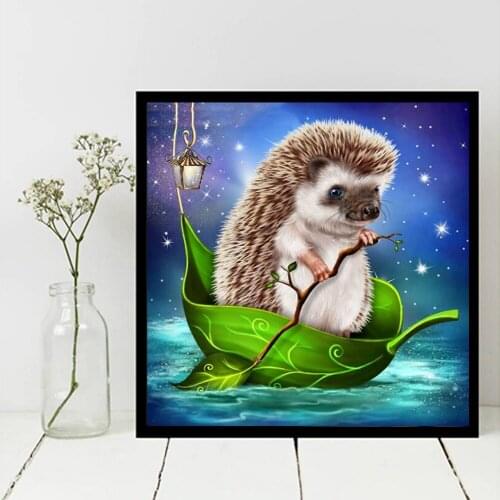Animal Diamond Embroidery Hedgehog 5D DIY Diamond Painting Animal Cross Full Drilling Picture Rhinestones Handmade Gift