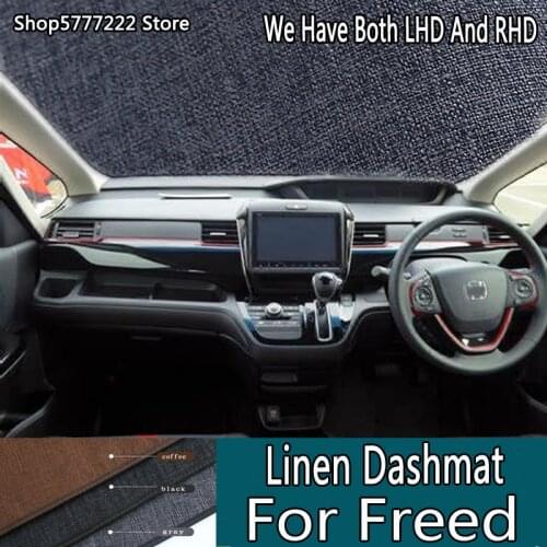 Car Styling Linen Dash Mat Covers Dashmat Dashboard Pads Accessories For Honda Freed GB5 GB6 GB7 GB8 2017 2018 2019 2020 2021