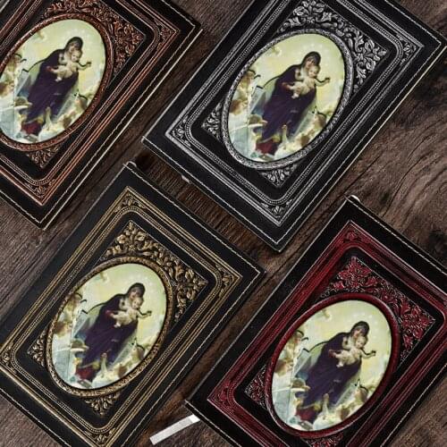A5 size Virgin Mary Plank Notepad Faux Leather Cover Notbook Blank Inner Page Diary Cultural And Religious Supplies