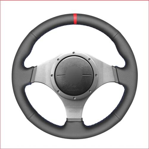 Black Artificial Leather Red Marker Steering Wheel Cover for Mitsubishi Lancer Evolution 8 VIII Lancer Evolution 9 IX